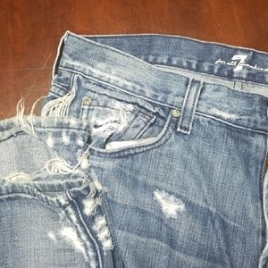 Distressed Seven for all mankind jeans